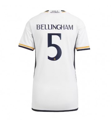 Lacne Ženy Futbalové dres Real Madrid Jude Bellingham #5 2023-24 Krátky Rukáv - Domáci